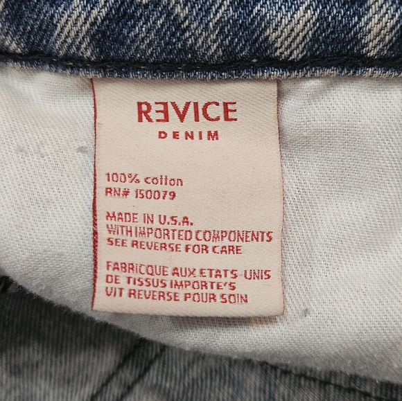 Revice Denim Jeans Sz 25 Distressed Graphics Hollywood Snake Rose Los Angeles - Picture 8 of 10